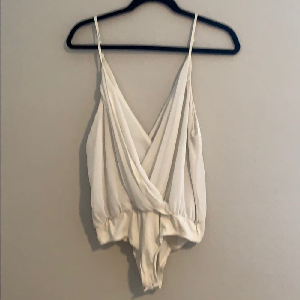 White low cut bodysuit